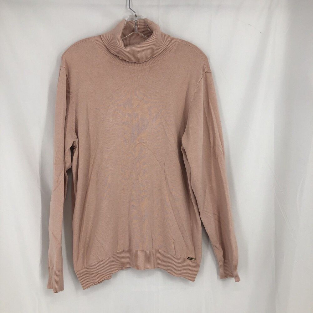 Calvin Klein Soft Pink Women's Long Sleeve Turtleneck Sweater Size Xl